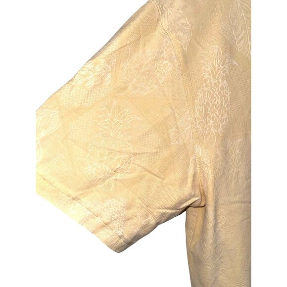 Jamaica Jaxx  Leaf Print Button-Up Shirt XL 100% Cotton Short Sleeve Casual - Picture 6 of 7